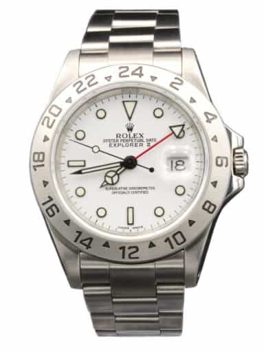 Mens Rolex Stainless Steel Explorer II Watch White Dial 16570 (SKU K618256AMT)