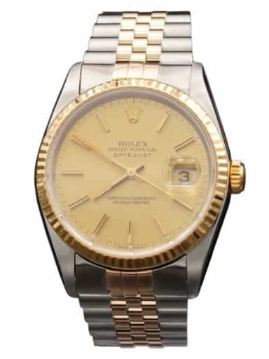 Mens Rolex Two-Tone Datejust Watch Gold Champagne Dial 16233 (SKU E773360AJAMT)