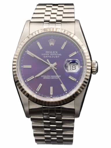 Mens Rolex Stainless Steel Datejust 16234 Watch Blue Dial Jubilee Band (SKU X755791JAMT)