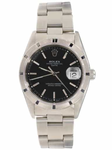 Mens Rolex Stainless Steel Date Watch Black Dial 15210 (SKU F325146AMT)