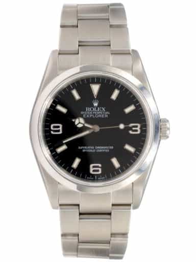 Mens Rolex Stainless Steel Explorer I Watch Black Dial 114270 (SKU Z126314FPAMT)