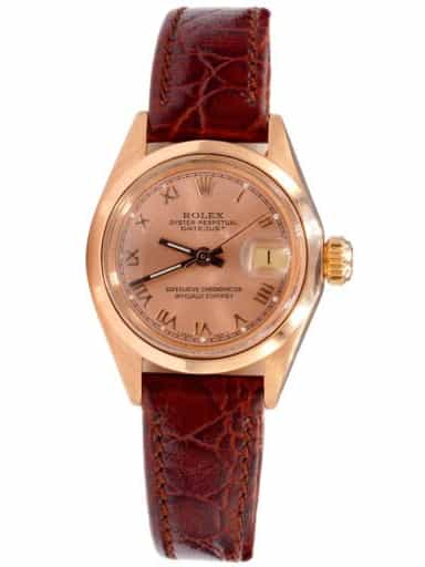 Ladies Rolex 18K Rose Gold Datejust Watch Model Ref. 6916 with Pink Salmon Dial (SKU 3202769AMT)