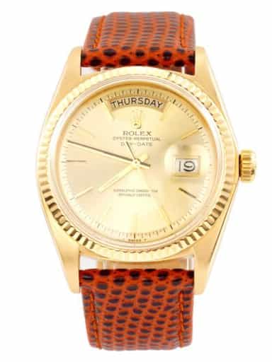 Mens Vintage Rolex 18K Yellow Gold Day-Date 1803 Watch Champagne Dial (SKU 1803BFPAMT)