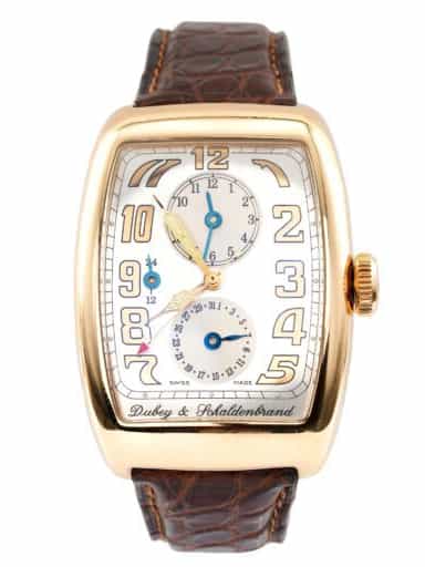 Mens Dubey & Schaldenbrand Aerodyne Duo 18k Gold Watch with Silver Dial (SKU DSADGMT33336AMT)