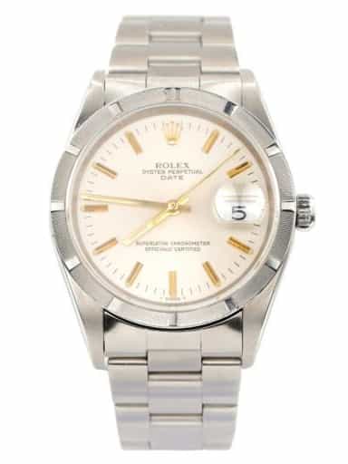 Mens Rolex Stainless Steel Date Watch Silver Dial Oyster Band 15210 (SKU Y706209FPOAMT)