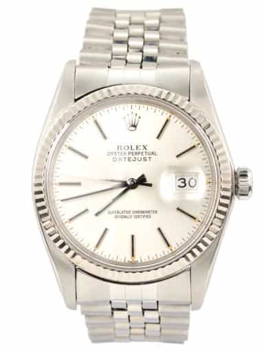Mens Rolex Stainless Steel Datejust Watch Silver Dial Jubilee Band 16014 (SKU 8302230AMT)