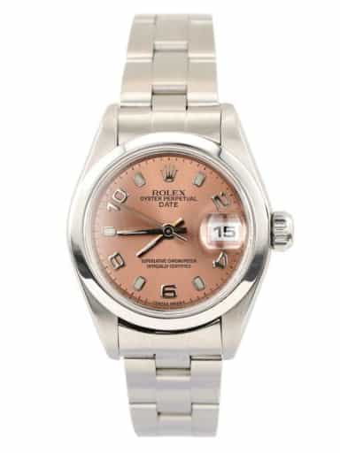 Ladies Rolex Stainless Steel Date 79160 Watch Salmon Arabic Dial (SKU Y663519AMT)