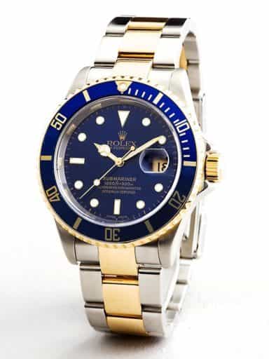 Mens Rolex Two-Tone 18K/SS Submariner Blue  16613T (SKU 16613TBLNHMT)