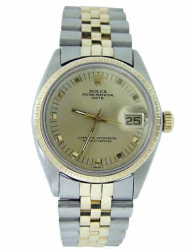 Mens Rolex Two-Tone Date Champagne 1505 (SKU 2291627MT)