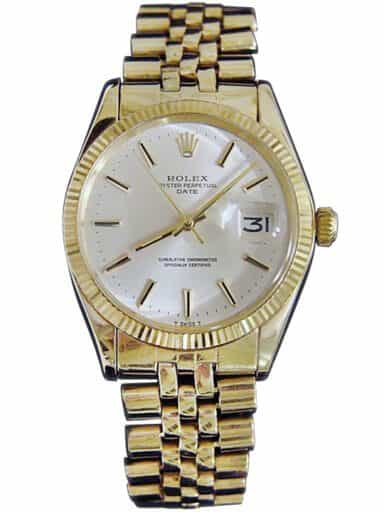 Mens Rolex 14K Yellow Gold Date Silver 1503 (SKU 2361090BMT)