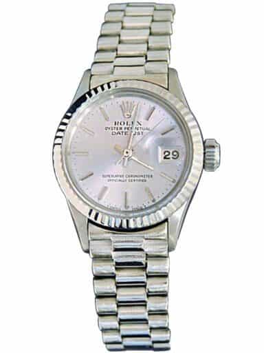 Ladies Rolex 18K White Gold Datejust President Silver  6917 (SKU 2993339AMT)