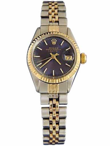 Ladies Rolex 2Tone 14K/SS Date Watch with Blue Dial Ref 6917 (SKU 5028480MT)