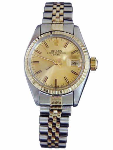 Ladies Rolex Two-Tone 14K/SS Date Watch 6917 with Gold Champagne Dial (SKU 5926209MT)