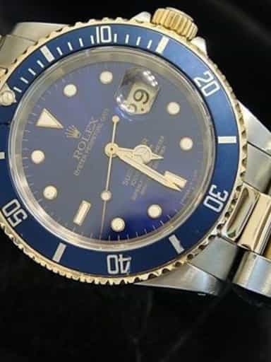 Mens Rolex Two-Tone 18K/SS Submariner Blue  16613 (SKU X634201BCMT)