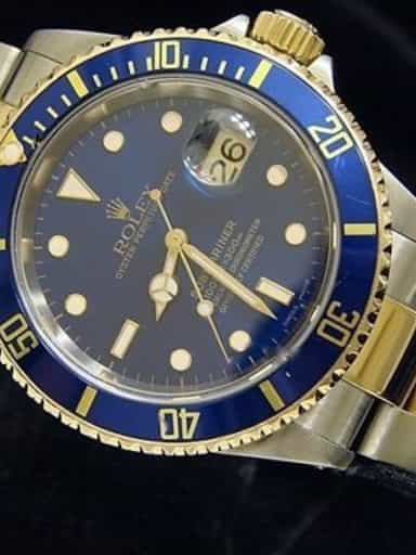 Mens Rolex Two-Tone 18K/SS Submariner Blue  16613 (SKU K178482MT)