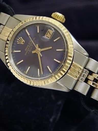 Ladies Rolex 2Tone 14K/SS Date Watch with Blue Dial Ref 6917 (SKU 5028480MT)