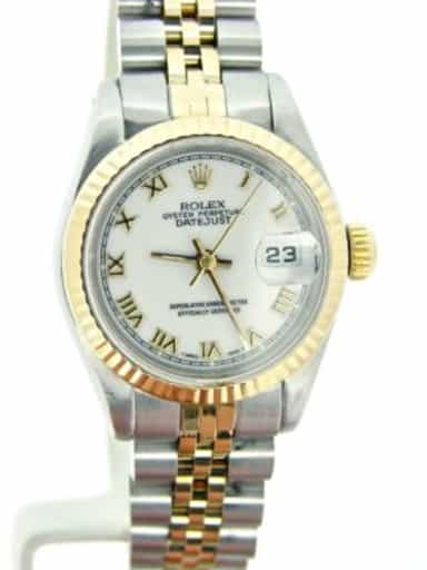 Ladies Rolex Two-Tone Datejust White Roman 69173 (SKU 9269042MT)