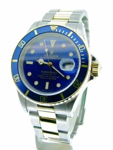 Mens Rolex Two-Tone 18K/SS Submariner Blue  16613 (SKU U202539BCMT)