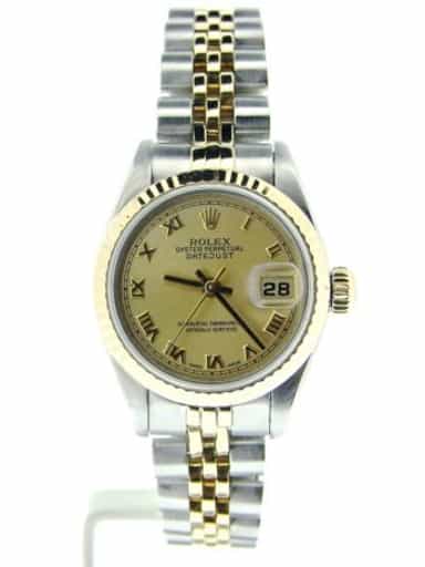 Ladies Rolex Two-Tone 18K/SS Datejust Champagne Roman 69173 (SKU U83503MT)