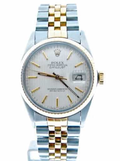 Mens Rolex Two-Tone 18K/SS Datejust Silver  16013 (SKU 6664899MDMT)