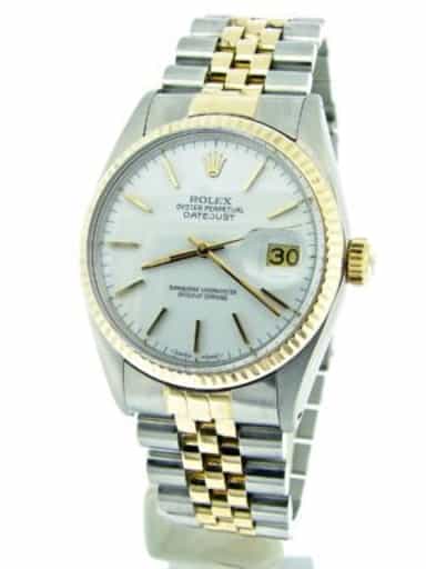 Mens Rolex Two-Tone 18K/SS Datejust White 16013 (SKU B6244756MT)