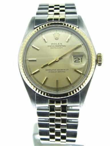 Mens Vintage Rolex 2Tone Datejust Watch with Champagne Dial Ref 1601 (SKU 2023649BCMT)