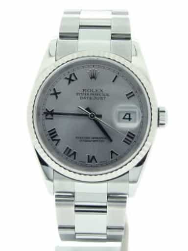 Mens Rolex Stainless Steel Datejust Silver Roman 16234 (SKU Y973545MT)