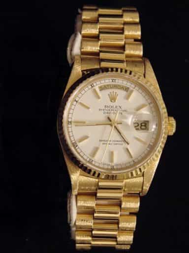 Mens Rolex 18K Gold Day-Date President White  18238 (SKU L900511MT)