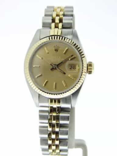 Ladies Rolex Two-Tone Date Watch with Bronze Dial Ref 6917 (SKU 5046425MT)