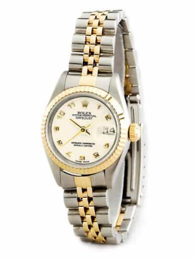 Ladies Rolex Two-Tone 18K/SS Datejust Ivory Arabic 69173 (SKU 2TL69173MT)