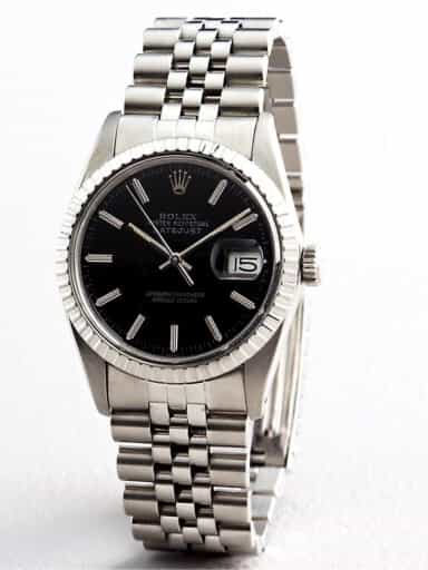 Mens Rolex Stainless Steel Datejust Black Dial 16030 (SKU B16030111MT)