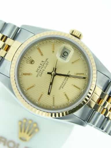 Mens Rolex Two-Tone 18K/SS Datejust Champagne 16013 (SKU DJ8269BMT)