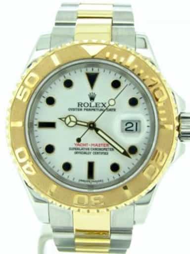 Pre Owned Mens Rolex 18K Two-Tone Yacht-Master White  16623 (SKU Z375255MT)