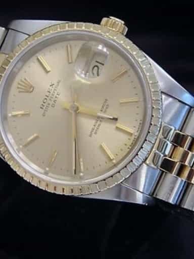 Mens Rolex Two-Tone 18K/SS Date Champagne  15223 (SKU L878560MT)