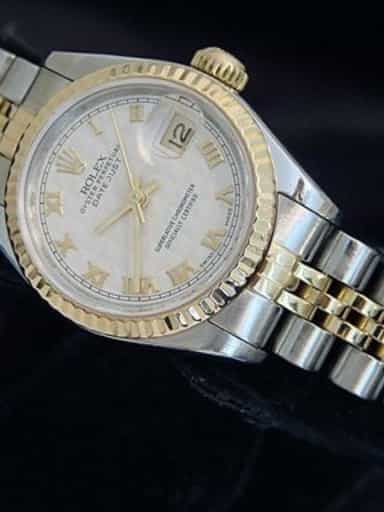 Ladies Rolex Two-Tone 18K/SS Datejust Ivory Roman 69173 (SKU L756569MT)