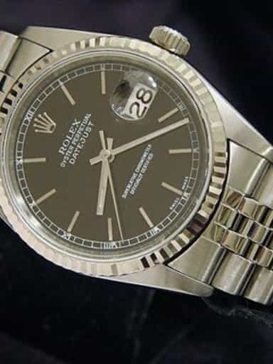 Mens Rolex Stainless Steel Datejust Black 16234 (SKU BL967507MT)