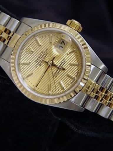 Ladies Rolex Two-Tone 18K/SS Datejust Gold Tapestry  79173 (SKU P113710MT)