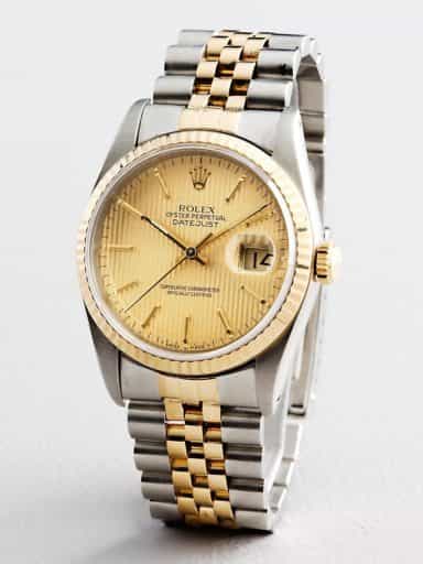 Mens Rolex Two-Tone 18K/SS Datejust Champagne  16233 (SKU 16233B11BCDMT)
