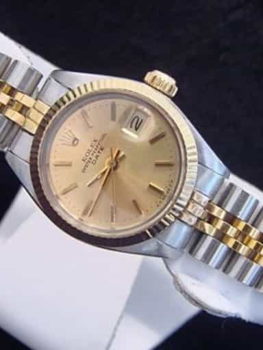 Ladies Rolex 2Tone Date Watch 6917 with Jubilee Band and Champagne Dial (SKU 370MT)