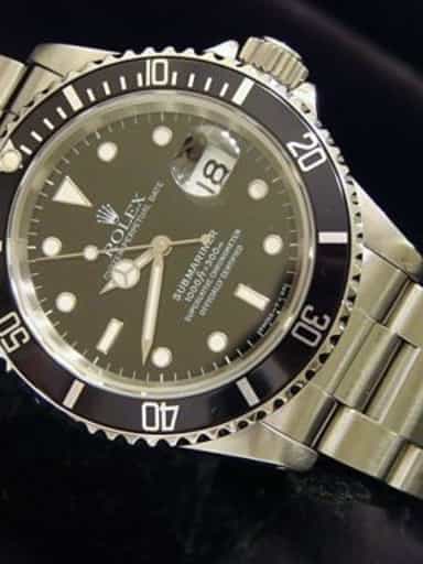 Mens Rolex Stainless Steel Submariner Black  16610 (SKU S312124NNMT)