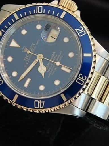 Mens Rolex Two-Tone 18K/SS Submariner Blue  16613 (SKU X771530BCMT)