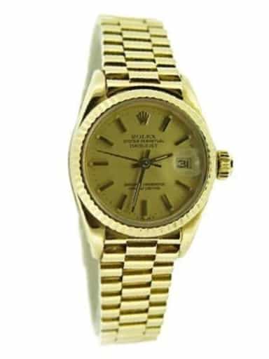 Ladies Rolex 18K Yellow Gold Datejust President Champagne  6917 (SKU 7231144MT)