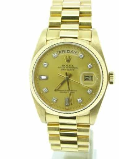 Mens Rolex 18K Gold Day-Date President Champagne Diamond 18038 (SKU 7303137MT)