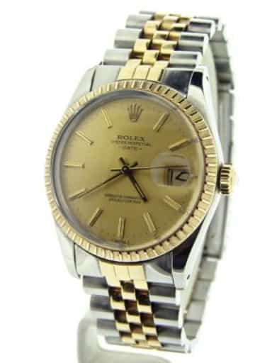 Mens Rolex Two-Tone 18K/SS Date Champagne  15053 (SKU 7571417MT)