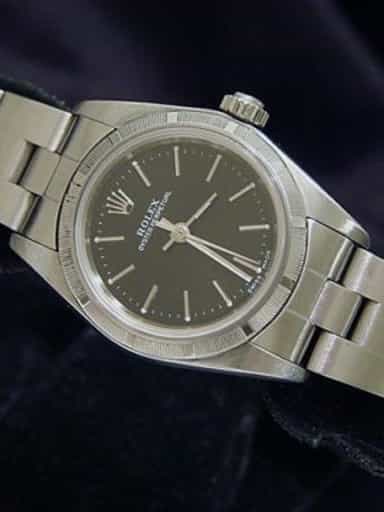 Ladies Rolex Stainless Steel Oyster Perpetual Black  76030 (SKU A525167NNCMT)