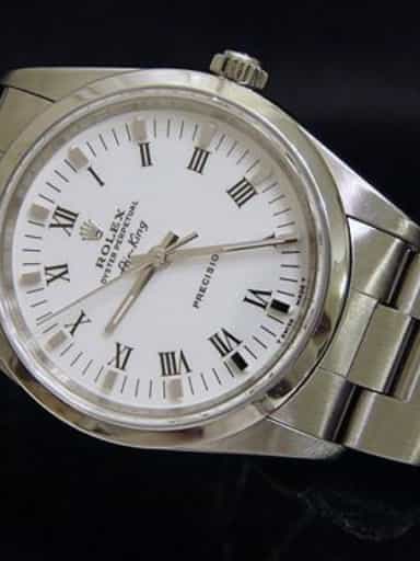 Mens Rolex Stainless Steel Air-King White Roman 14000 (SKU U980407CMT)