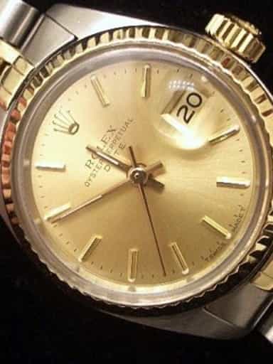 Ladies Rolex Two-Tone Date Watch Ref 6917 Champagne Dial and Jubilee Band (SKU 406MT)