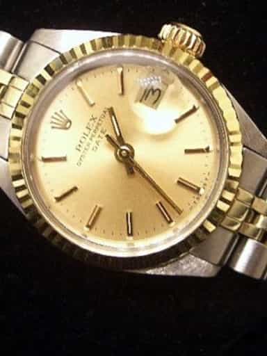 Ladies Rolex Two-Tone Date Watch Ref. 6917 with Rolex Band and Champagne Dial (SKU 407MT)