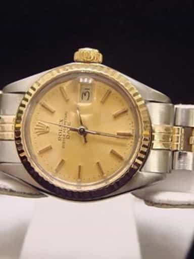 Ladies Rolex Two-Tone 14K/SS Date Champagne  6917 (SKU 332MT)