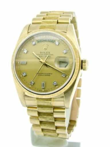 Mens Rolex 18K Gold Day-Date President Champagne Diamond 18078 (SKU 8220758MT)